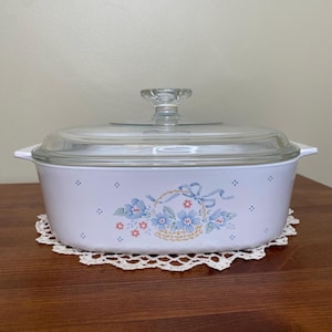 Vintage Corning Ware “Country Cornflower” Design 2L Dish with Pyrex Lid | Mid-Century Kitchenware, Collectible Cookware