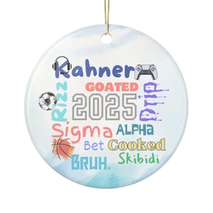 Ceramic Ornaments, 2-Side Print Skibidi toilet, rizz, gaming, funny boy gift