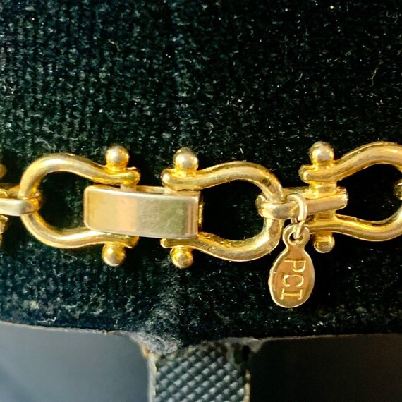 Vintage PCI Gold-Tone Rhinestone Necklace Choker - image 5
