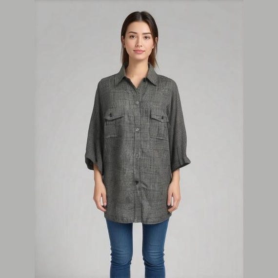 Vintage TOMMY HILGER Click Point Button Up Shirt … - image 1