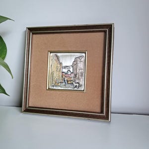 Vintage Framed Italian 925 Silver Wall Hanging Picture / Plaque