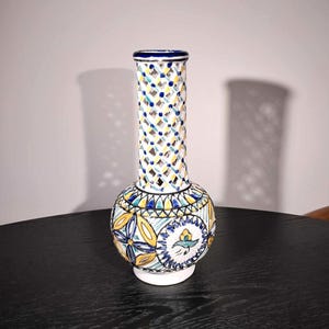 Große Keramikvase Gitterdesign, durchbrochenes Boho Design