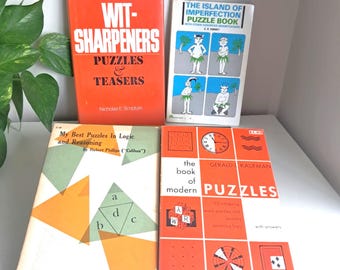 Lot of Vintage Puzzle Books - Puzzles, Teasers, Riddles, Logic and Reasoning