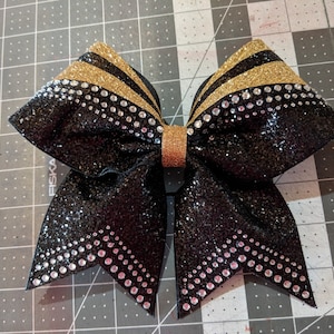 You Choose Glitter Colors / Glitter & Rhinestone Custom Design Cheer Bow
