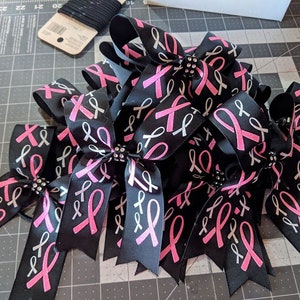 Custom Team Cheer Glitter 1.5&quot; Awareness Pony Bow