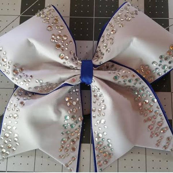 Super Dense Edge Rhinestone Cheer Bow / You Choose Base Color