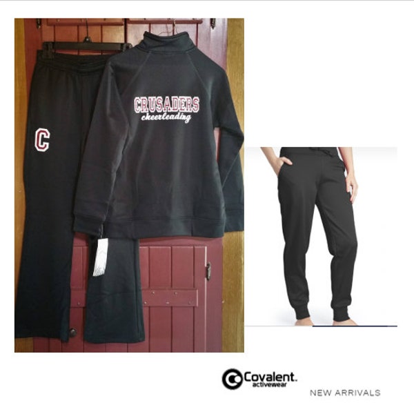 Custom Imprinted Covalent Activewear Warm Up Set JOGGER pant option, Adult & Youth Sizes, Includes Printing