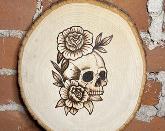 Aangepaste tattoo pyrografie | Gepersonaliseerde houtgestookt | Cadeau tattoo-liefhebber | Aangepaste tattoo portret | Handgemaakte houten wanddecoratie | Pyrografie