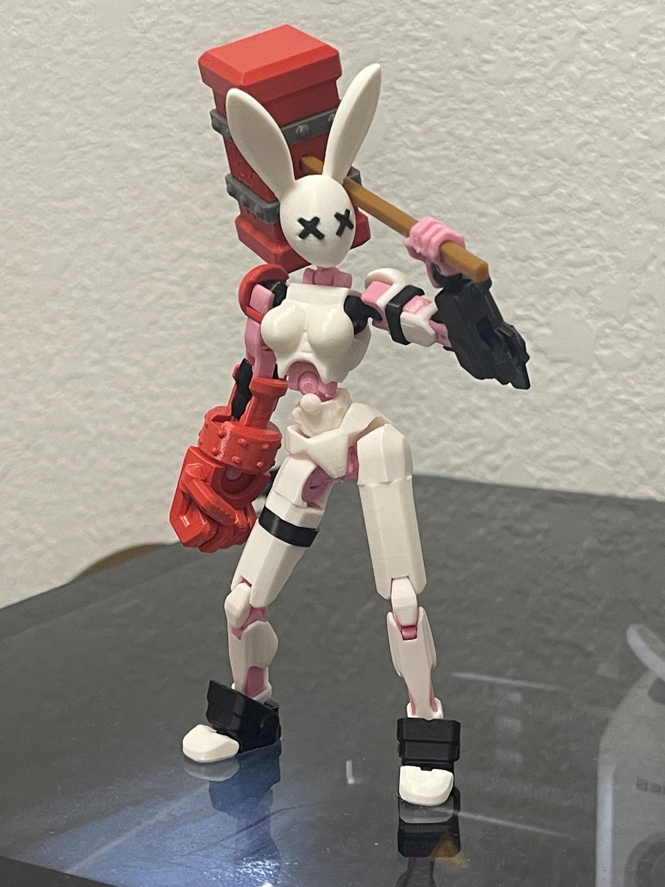Dummy13 Bunny Mech Action Figure – 3D Printed Poseable Robot Rabbit Toy ...