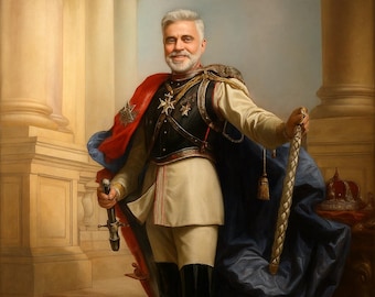Retrato personalizado de comandante noble: estilo victoria regia / Solo archivo digital
