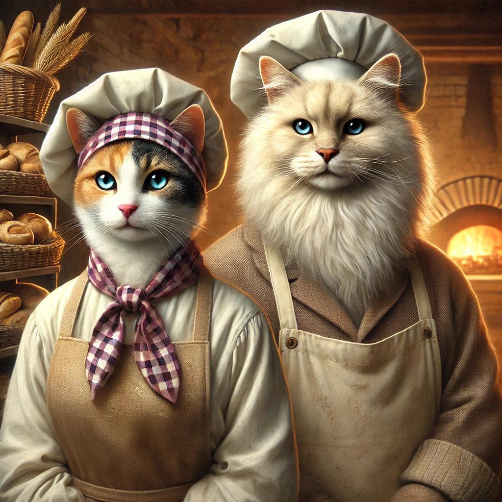 Custom Cat Baker Portrait – Cozy Bakery-themed Digital Pet Art ...