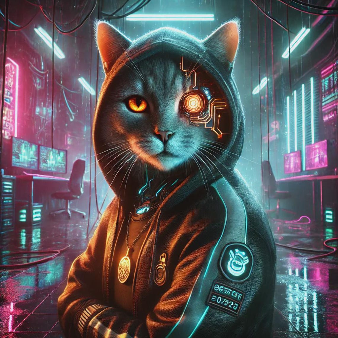 Custom Cyberpunk Pet Portrait, Futuristic Cat Art From Photo, Neon Dog ...