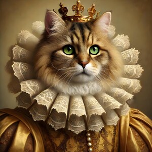 One-of-a-Kind Renaissance Royal Pet Portrait, Renaissance Cat Portrait from Photo, King Queen Pet Art, Funny Pet Lover Gift, Regal Dog
