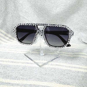 White Bling Rhinestone Aviator Sunglasses Rhinestone Fashion Aviator Sunglasses main image 4
