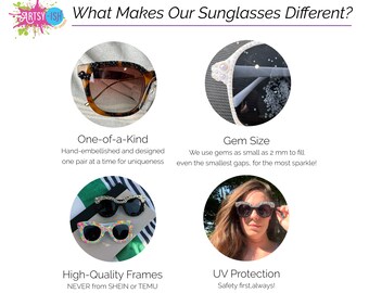 Bedazzled Sparkle Blue Light Glasses: Black Clear Frames With