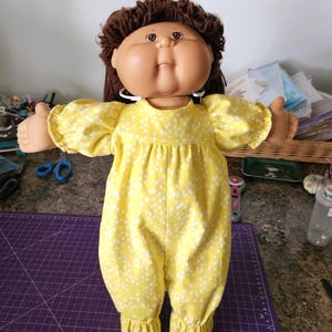 Cabbage Patch doll clothes 16inch-18inch baby doll Unisex Yellow Footed flannel pajama