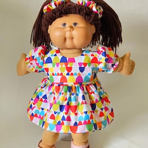 16inch-18inch Cabbage Patch and baby doll Colorful Dress, Bloomers and Hair Scrunchies