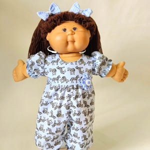 Strampler und Haarschleifen mit Zebra-Motiv für Cabbage Patch und Babypuppen (16-18 Zoll)