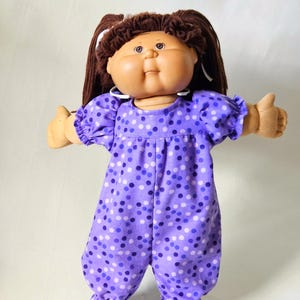 Fit for 16inch-18inch Cabbage Patch and baby doll Purple Flannel footed pajama