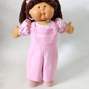 16-45 cm Cabbage Patch Baby Puppe Rosa Overall, Shirt und Haargummis