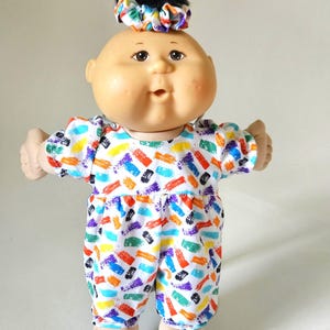 11-12 Zoll Cabbage Patch und Babypuppe Strampler und Haargummi Outfit Set