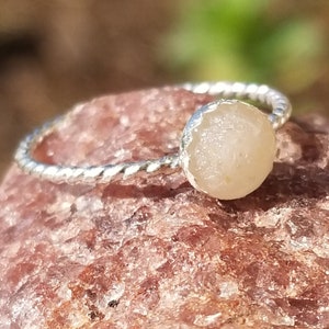 Ring Blank with Bezel - Twisted band stacker - eco friendly 925 sterling silver handmade Custom- bezels 2 3 4 5 6 7 8 9 10 12 14 16 18 20 mm