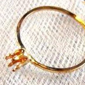 Anillo en bruto - engaste de garras - chapado en oro de 14k/20, calibre grueso 14ga - hecho a medida en EE. UU. - 2 mm, 3 mm, 4 mm, 5 mm, 6 mm, 8 mm, 10 mm, 6 x 4 mm, 7 x 5 mm, 8 x 6 mm. Un anillo fabricado en EE. UU.