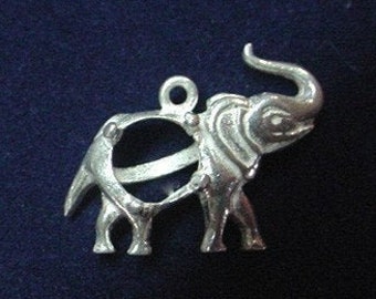 1 pulgada - 20 mm .925 ajustes de elefante de plata de ley para piedra/esfera/cuenta de 6 mm - ajuste de punta - pequeño colgante/encanto lindo- éxito de suerte