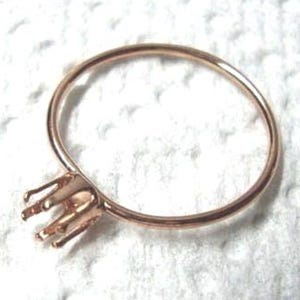 Ring blank w 5mm - 6mm setting -SOLID 14k GOLD yellow handmade to order, custom sized - Snap in Prong setting with choice bands -DiY - USA