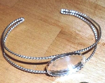 Cuff bracelet blank -bezel cup- YGF Gold Filled- Split band 1.63mm 14ga TWISTED Rope choose bezel and cuff size -DIY Milk Ash Resin cabochon