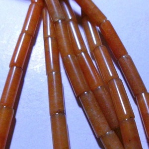 Red Aventurine tube beads Rollers column cylinder 1/2&quot; 13x4 mm 4x13 -Genuine earth Mined, Nice quality full 16&quot; strand or 1/4 or half strand