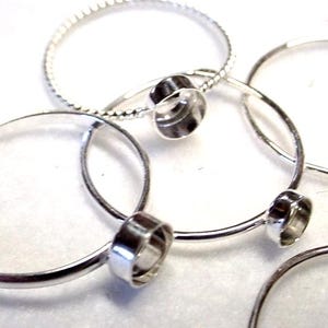Enkel stapelring blank - 925 sterlingsilver specialtillverkad på beställning = - bezel 8 mm på 18 ga skaft"