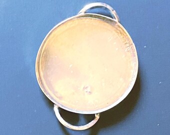 Bracelet setting- round bezel- solid 925 sterling silver - DIY Resin breast-milk flowers ash memorial keepsake heirloom Cab -I make in USA *