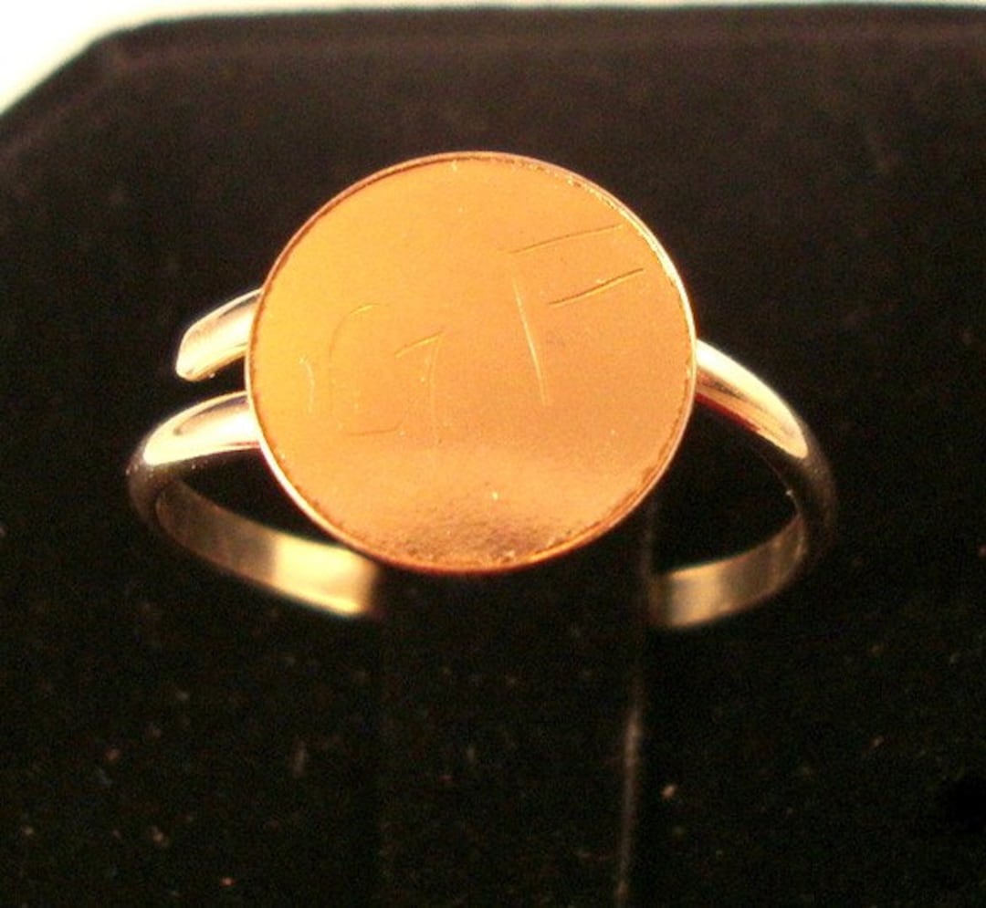 Ring Blank Gold Filled With 6mm Glue Pads 14k/20 Rose or Yellow Gold