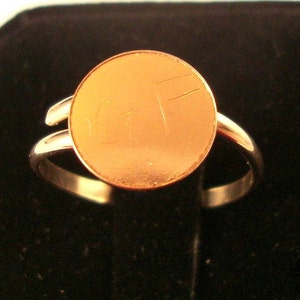 Ring blank gold filled  with 6mm glue pads 14k/20 Rose or Yellow gold filled-  gFav fav - adjustable or custom SIZED