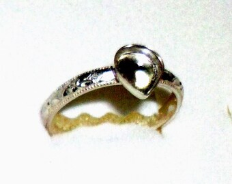 Bezel ring blank on Mr band- solid 925 sterling Silver -round or oval bezel cups in many sizes- DIY Resin Milk Ash Hair -made in USA by me