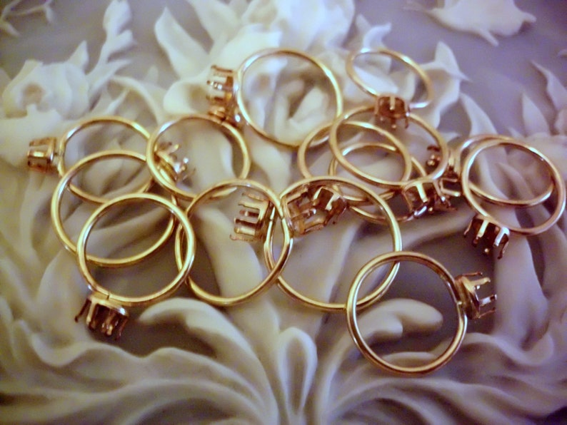 12 Ring blanks 8x6 mm prong setting Gold Filled 14 ga Etsy