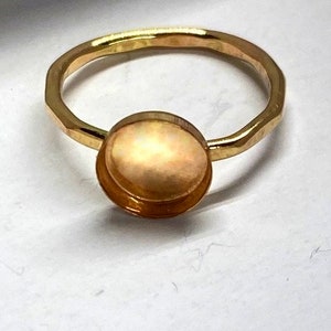 Ring Blank- 16GA  plain band or hammered stacker-  YGF 14k gold filled - bezels 3 to 20 mm round or 6x4 to 18x13 Oval USA DIY -c26