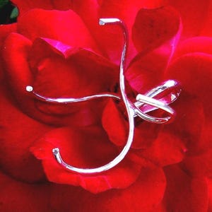 6 prong Large Claw Pendant 925 Sterling Silver blank custom made 18g to 14ga rustic easy mount- ONE for large or heavy stones -USA- DIY * image 3