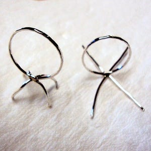 Claw ring blank in = 925 sterling silver ethical - custom made USA rustic easy mount 18/20ga- ONE ring 4 prongs 2" diameter *" image 1