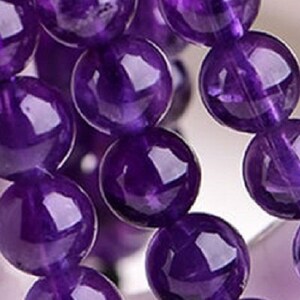Purple Amethyst beads, 4.5 mm round, Natural, Genuine, Earth Mined, Ethical, Conflict Free, Excellent color, Gemstone quality