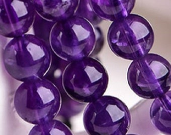 Cuentas de amatista púrpura, redondas de 4,5 mm, naturales, genuinas, extraídas de la tierra, éticas, libres de conflictos, excelente color, calidad de piedras preciosas