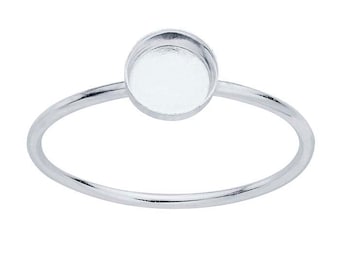 18ga Ring Blank -ethical solid 925 sterling silver made to order USA -Bezel Cups 2 to 30mm  Oval 6x4 to 30x22 mm DIY Resin Ash Mama Milk c28