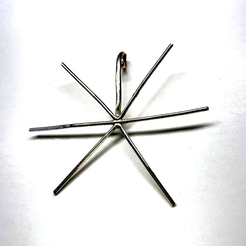 6 prong Large Claw Pendant 925 Sterling Silver blank custom made 18g to 14ga rustic easy mount- ONE for large or heavy stones -USA- DIY * image 2