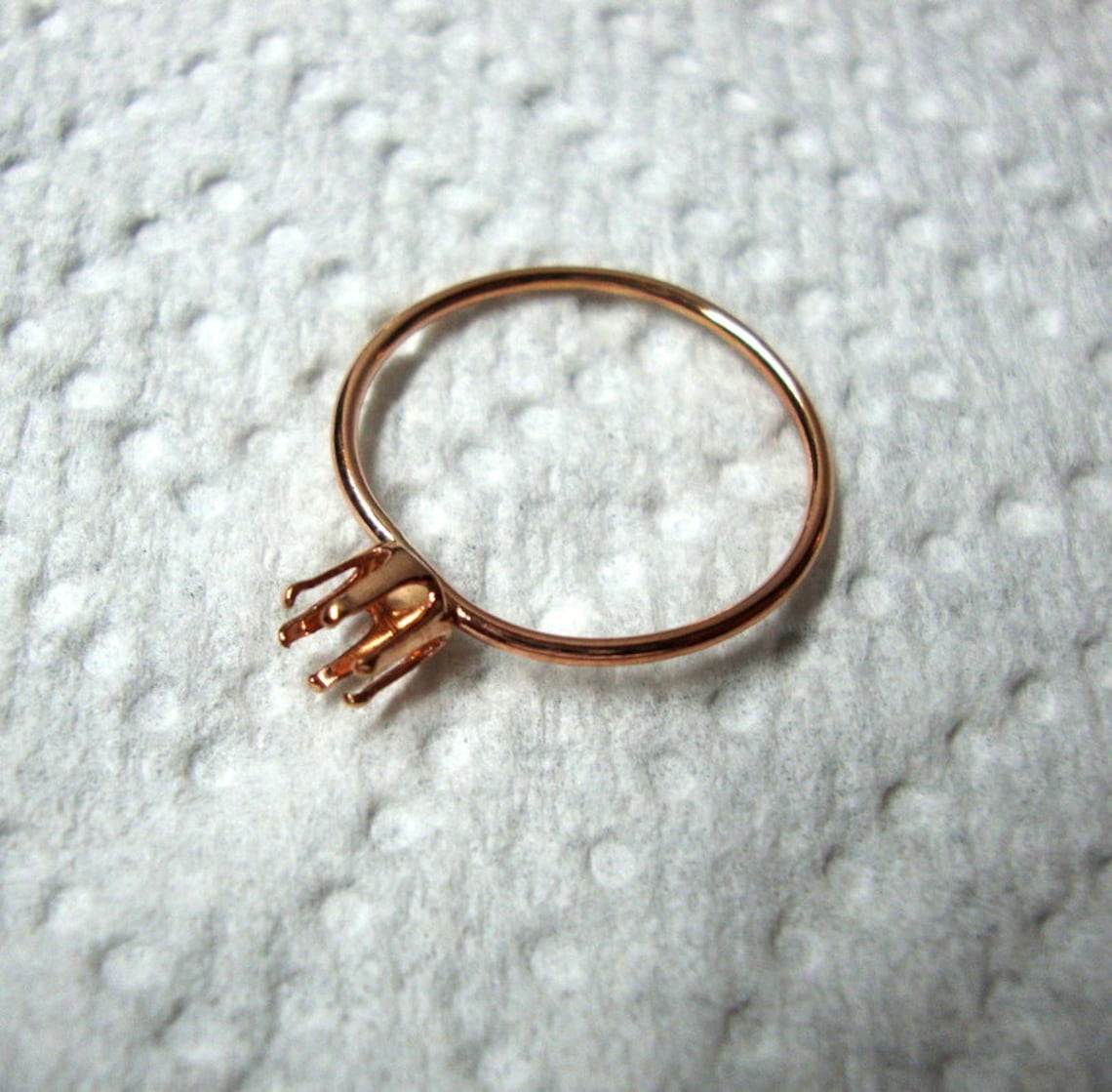 Ring Blank Prong Setting Gold Filled Custom Made in Your Etsy
