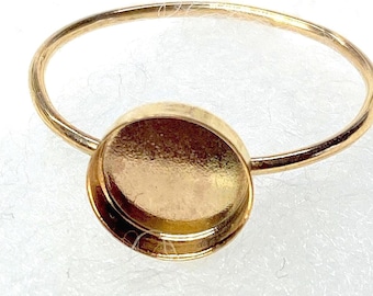 Ring blank 18ga 1mm band -Bezel setting- 14k Gold Filled YGF custom USA 3,4,5,6,8,10 Round -6x4 7x5 8x6 8x10 10x12 12x16 18x13 mm OVAL- Diy