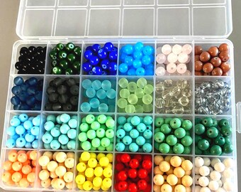Beads - 8mm round -Ready to use layout - 25 colors