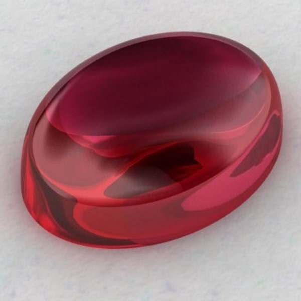 Lab created red ruby 9x7mm oval cabochon approx 2.25 cts.-  Fair Trade eco friendly lab ruby - corundum