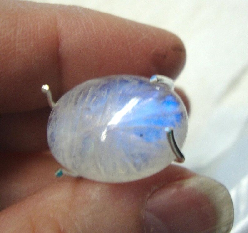 Claw ring blank in = 925 sterling silver ethical - custom made USA rustic easy mount 18/20ga- ONE ring 4 prongs 2" diameter *" image 4