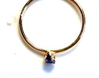Ring Blank Yellow Gold filled 3mm closed back prong setting USA by my hands--- base for a secret teensy treasure - special price